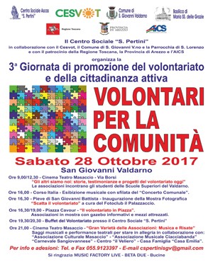 San Giovanni Valdarno Festa dei volontari per la comunità Arezzo