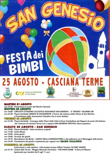 Casciana Terme festa di San Genesio Festa dei bimbi Pisa