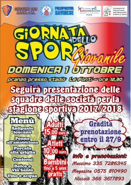 Monte san Savino festa dello sport Giornata dello sport giovanile Arezzo