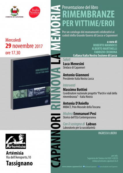 Capannori presentazione del libro Rimembranze Lucca