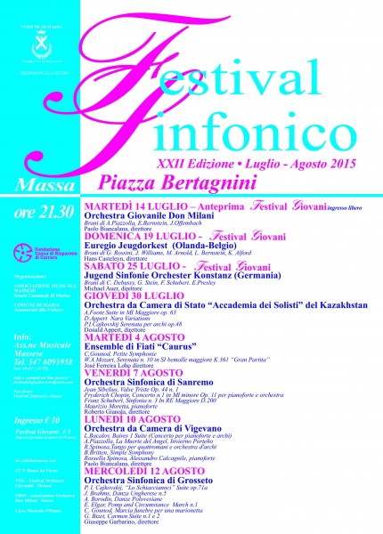Torna a Massa il "Festival Sinfonico"