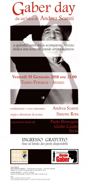 Arezzo spettacolo teatrale Gaber day 