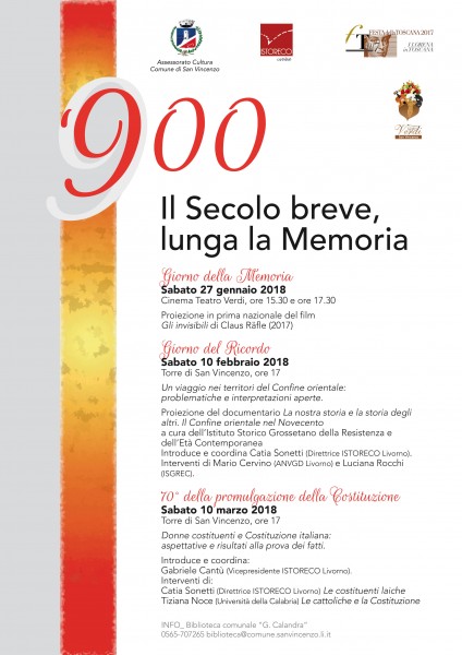 San Vincenzo conferenze 900 Il Secolo Breve, lunga la Memoria Livorno