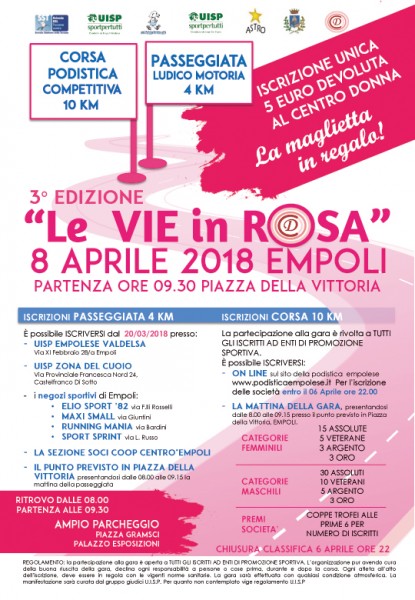 Empoli corsa podistica Le Vie in Rosa Firenze