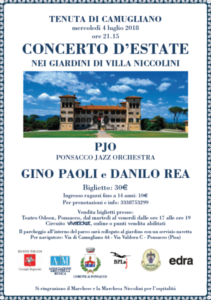 Ponsacco concerto Gino Paoli e Danilo Rea Pisa