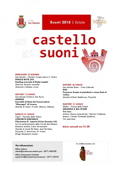 San Miniato rassegna musicale Un castello di suoni Pisa