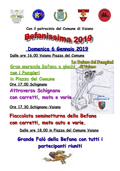 Vaiano festa della befana la Befanissima 2019 Prato