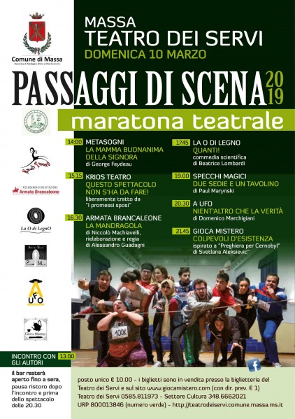 Massa maratona teatrale Passaggi di scena Massa Carrara