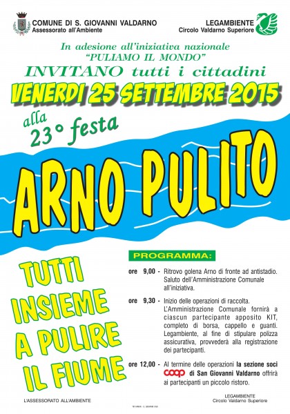 Il 25 settembre a Pisa la 23° edizione dell’iniziativa "Arno pulito"