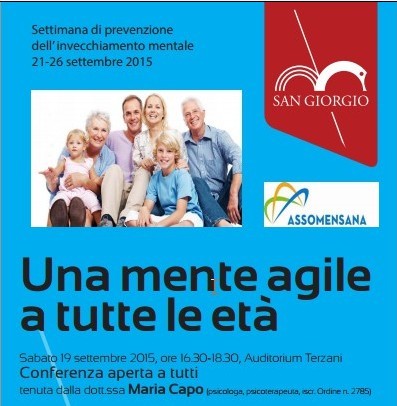 Il 19 settembre a Pistoia la conferenza "Una mente agile a tutte le età"