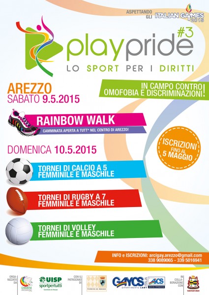PlayPride ad Arezzo il 9 e 10 maggio lo sport per i diritti