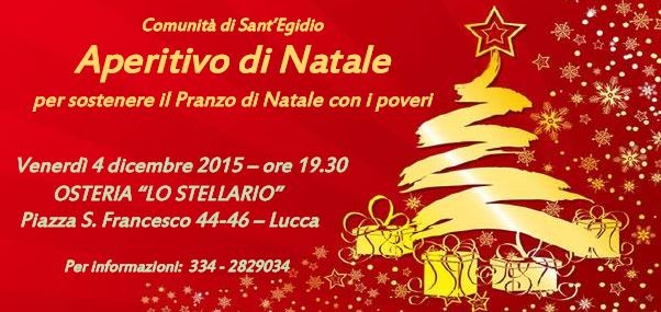 Lucca aperitivo incontro Pranzo di Natale della Comunità di S.Egidio