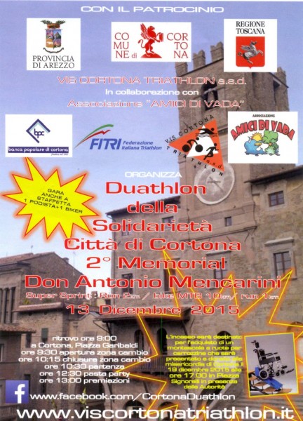 Cortona Duathlon corsa podismo 2° edizione Duathlon della Solidarietà Città di Cortona Arezzo