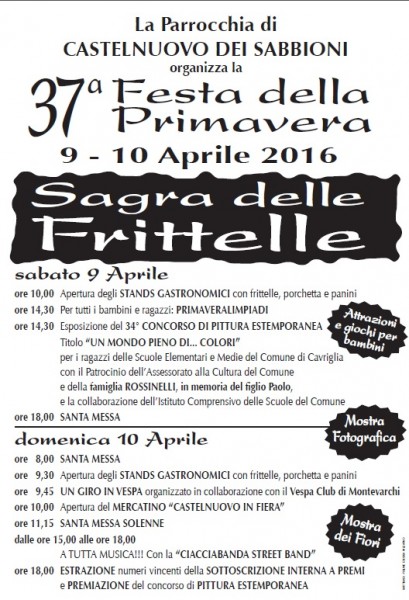 Castelnuovo dei Sabbioni Festa della Primavera e Sagra delle frittelle Arezzo