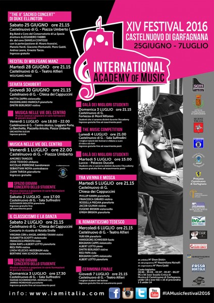 Castelnuovo di Garfagnana concerti rassegna International Academy of Music Festival Lucca