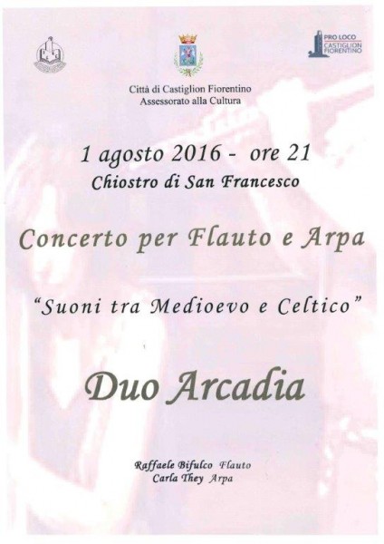 Castiglion Fiorentino concerto Il Duo Arcadia Arezzo