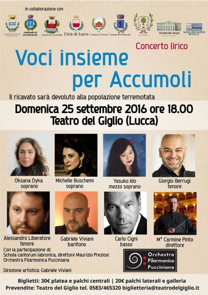 Lucca concerto Voci insieme per Accumoli