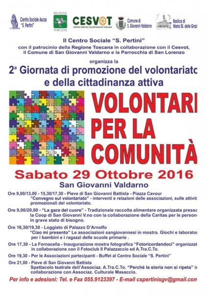 San Giovanni Valdarno festa del volontariato Volontari per la comunità Arezzo